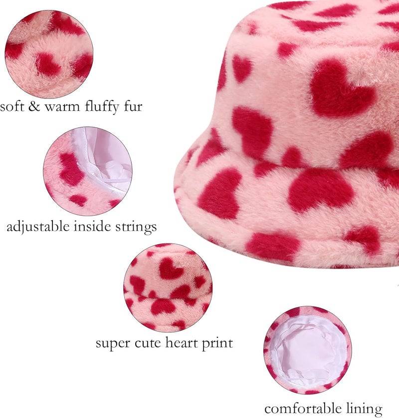 BEARUN Winter Faux Fur Furry Bucket Hat Fluffy Fuzzy Warm Hat Plush Fisherman Hat for Women Men Teens Girls - Image 3
